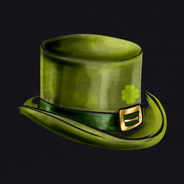 Green Leprechauns Hat Cylinder Shamrock On St Patricks Day by SinBle